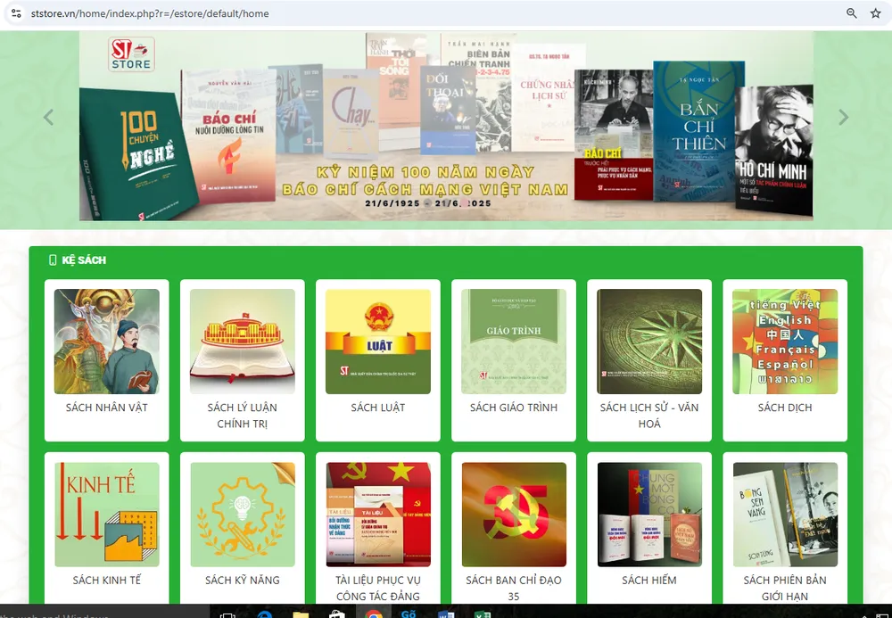 Kênh phát hành sách trực tuyến của NXB Chính trị quốc gia Sự thật sach sach.png