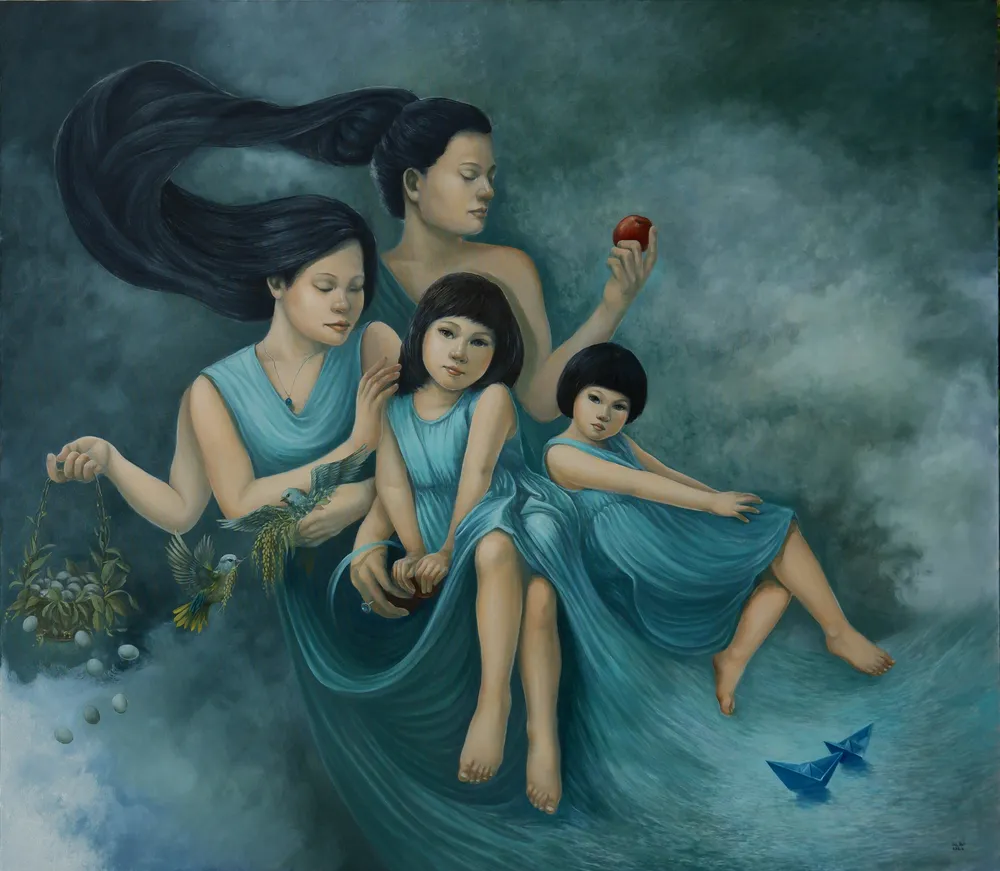 Tác phẩm Nối những yêu thương Nối những yêu thương (145x165cm).jpg