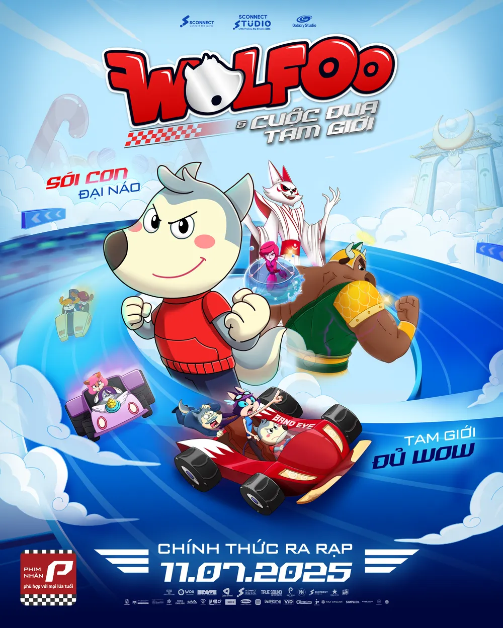 Le loup vietnamien Wolfoo apparaîtra dans le film Wolfoo & The Race of the Three Realms, qui sortira le 11 juillet. Poster phim Wolfoo & Cuộc đua Tam giới.png