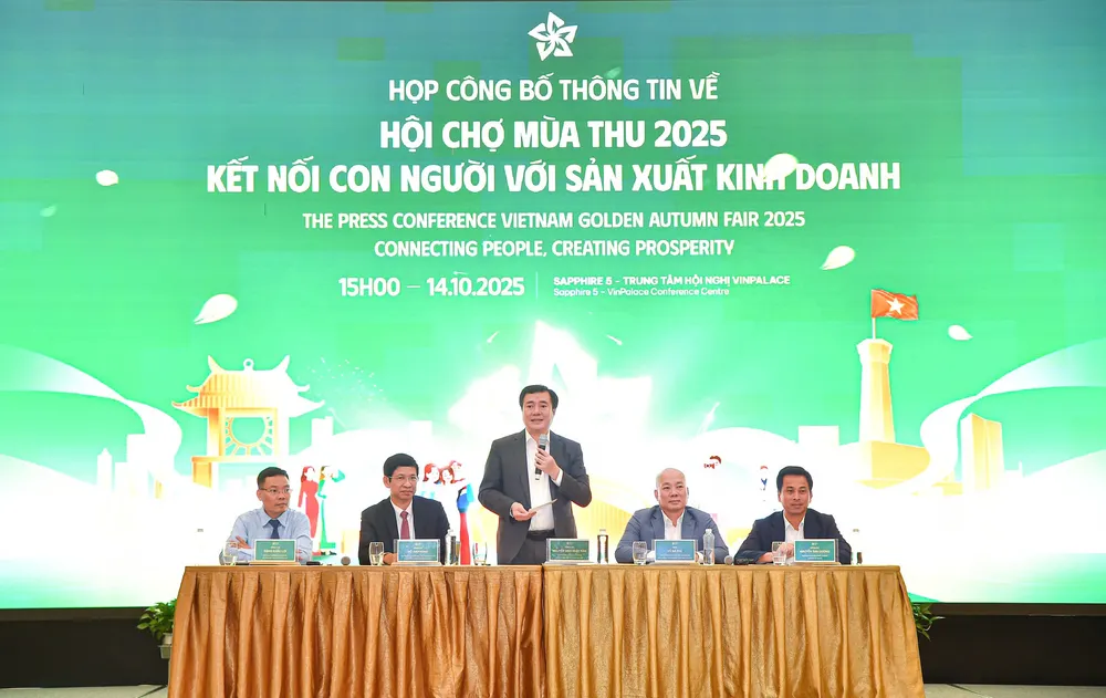 Họp báo giới thiệu về Hội chợ mùa thu năm 2025. Ảnh: NAM NGUYỄN b0bfa2e58eeb03b55afa.jpg