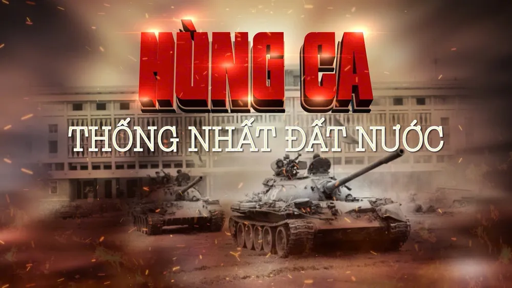 Tác phẩm “Hùng ca thống nhất đất nước” đoạt giải thuộc hạng mục Đồ họa. Ảnh: Vietnam+