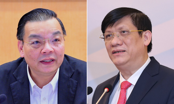 原河內市人委會主席朱玉英和原衛生部長阮青龍。