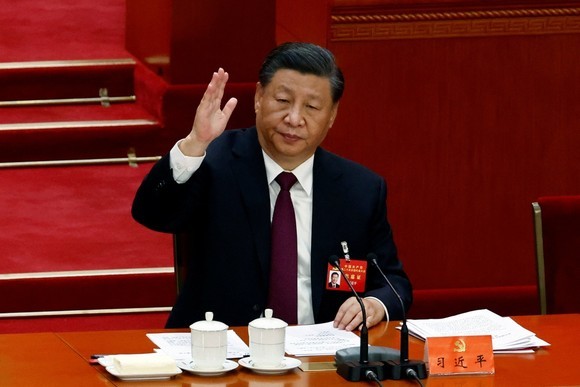 中國國家主席習近平在第20次全國代表大會閉幕式上。
