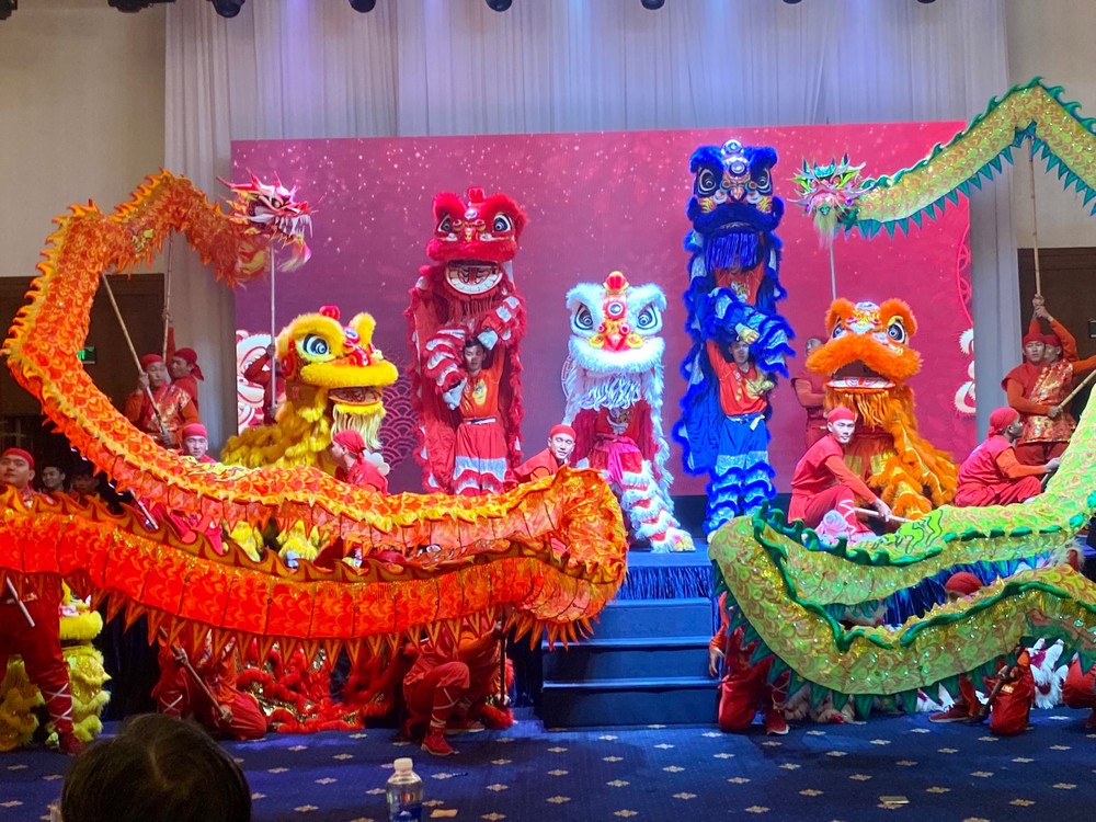 龙狮表演庆祝越南龙狮协会成立。