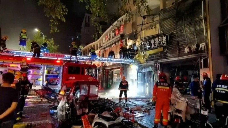 爆炸现场。
