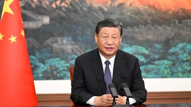 中共中央总书记、中华人民共和国主席习近平。图片来源：新华社/越通社