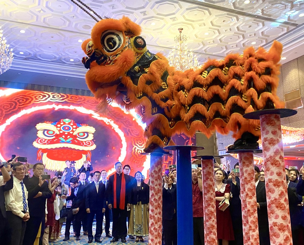 越中领导和贵宾一起观赏衡英堂龙狮团表演勇闯梅花桩。 img-20240201-201941-1116.jpg