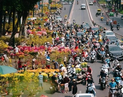 众多市民今日到各个花市购买廉价花卉。（图：清协）