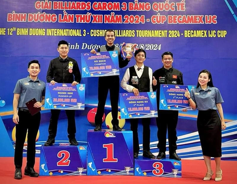 Trần Quyết Chiến khẳng định sức mạnh đăng quang giải Billiards Carom 3 băng Quốc tế Bình Dương 2024