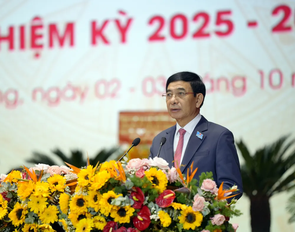 Đại tướng Phan Văn Giang, Ủy viên Bộ Chính trị, Bộ trưởng Bộ Quốc phòng phát biểu chỉ đạo đại hội dai tuong Giang.jpg