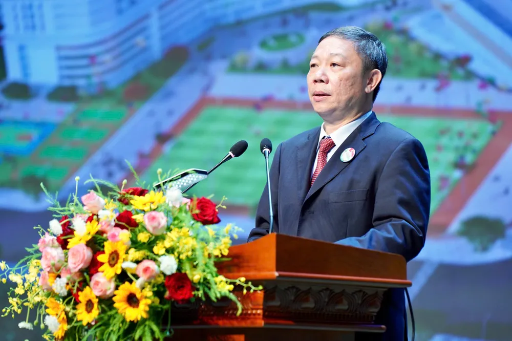 Đồng chí Dương Anh Đức, Trưởng Ban Tuyên giáo và Dân vận Thành ủy TPHCM phát biểu tại lễ khánh thành. Ảnh: HOÀNG HÙNG 10.jpg