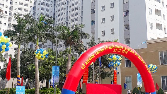 The HQC Plaza project in Binh Chanh District is considered as the largest social housing project in Ho Chi Minh City put into use so far. (Photo: SGGP)