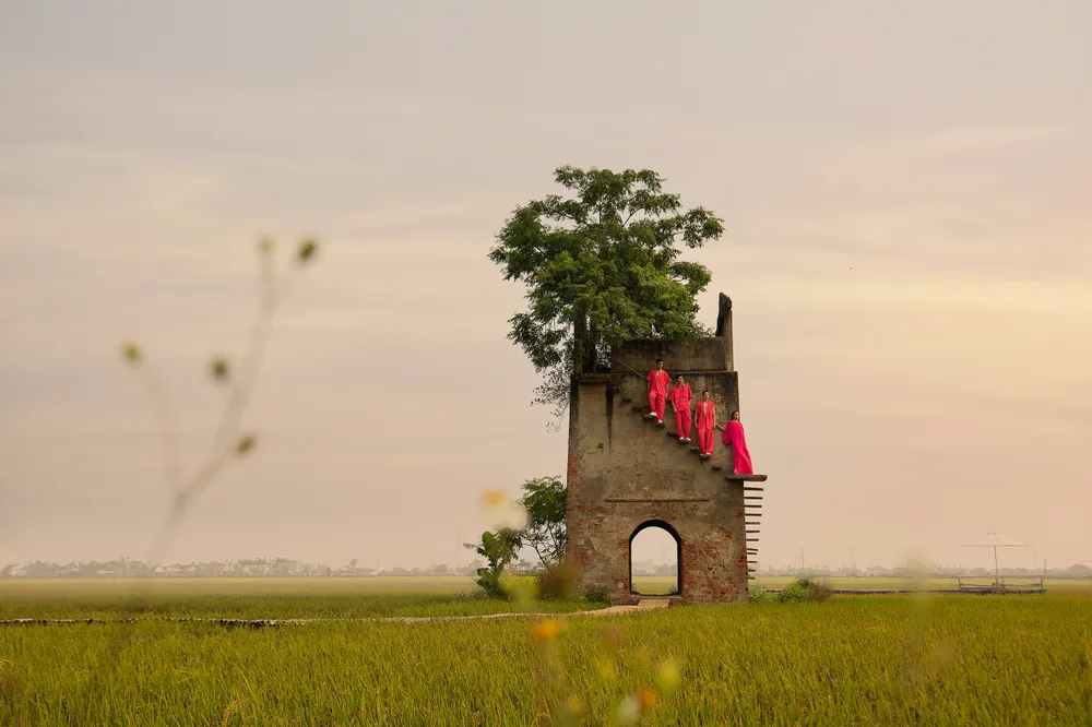 Sàn diễn độc đáo 150m bằng tre trên cánh đồng lúa  ảnh 14