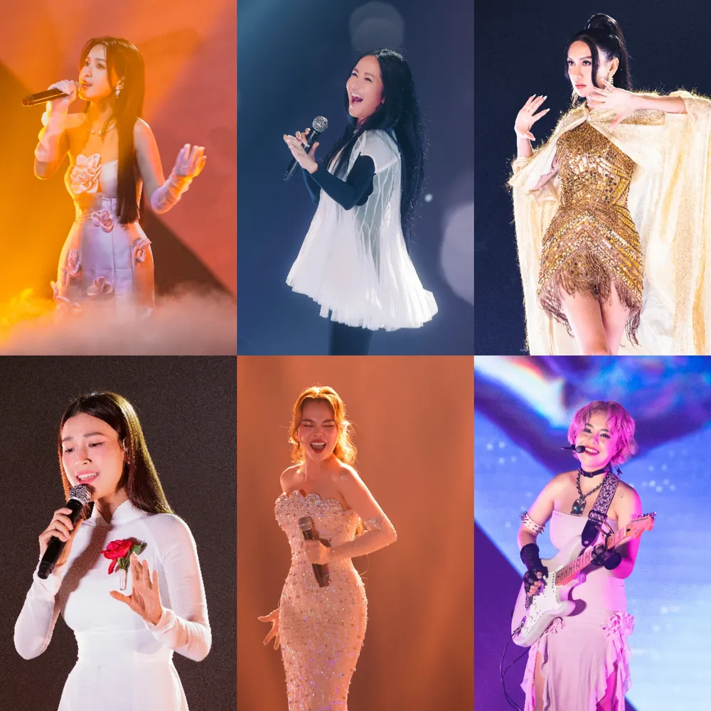 Các ca sĩ Hồng Nhung, Giang Hồng Ngọc, Thái Trinh, Lynk Lee, diễn viên Tú Vi, MC Hoàng Oanh mang đến những tiết mục cảm xúc, giai điệu tươi vui trên sân khấu Các ca sĩ Hồng Nhung, Giang Hồng Ngọc, Thái Trinh, Lynk Lee, diễn viên Tú Vi, MC Hoàng Oanh mang đến những tiết mục cảm xúc, giai điệu tươi vui trên sân khấu