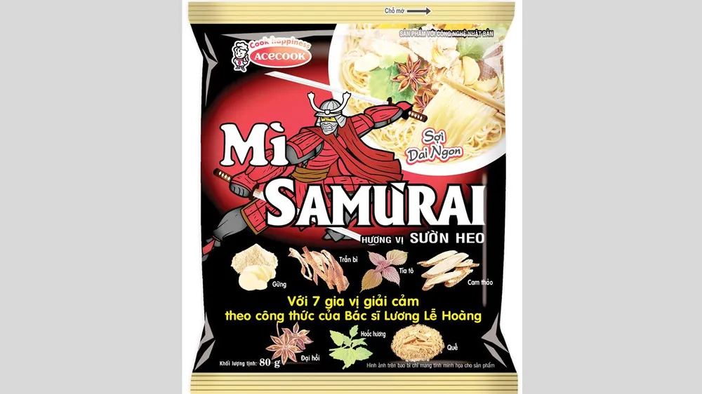 Acecook Việt Nam ra mắt Mì Samưrai có nguyên liệu thảo dược