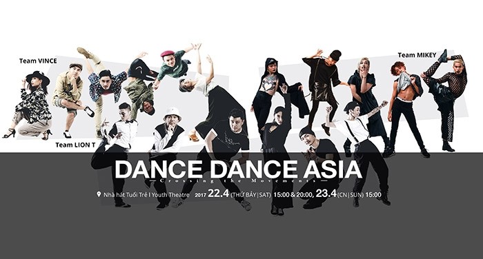 Asian street dance performance in Hanoi