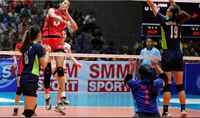 Vietnam (in red) beat Chinese Taipei to take Asian Women’s U23 Volleyball Championship bronze medal (Photo: asianvolleyball.net)