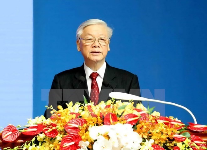 Party General Secretary Nguyen Phu Trong addresses the ceremony (Photo: VNA)