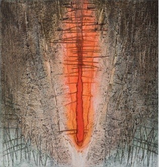 Nguồn. Acrylic trên toan. 90 x 90 cm. Hs. Mạc Hoàng Thượng