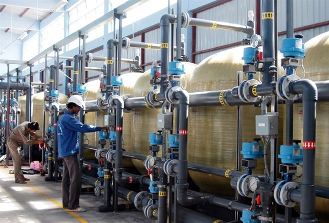 Clean water treatment system being operated in HCM City’s Can Gio district. (Photo: VNA)
