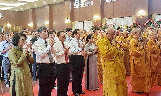 The 55th commemorating ceremony of Bodhisattva Thich Quang Duc’s self-immolation is held at the Viet Nam Quoc Tu Pagoda in HCMC. (Photo: sggp)