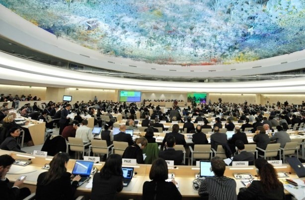 A meeting of the UN Human Rights Council (Source: The Algemeiner)