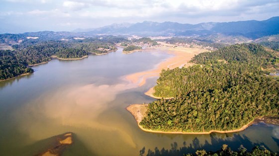 The Mon island in Pa Khoang lake