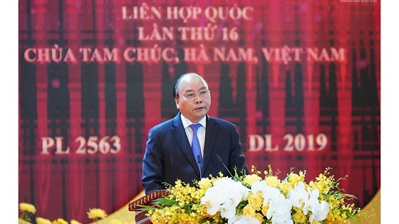 Prime Minister Nguyen Xuan Phuc speaks at the event. (Photo: Sggp)