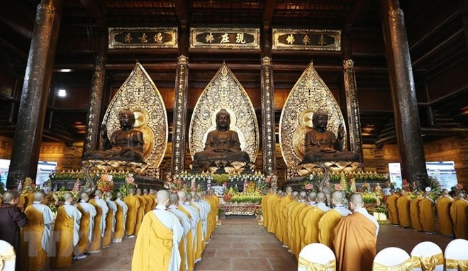 The 16th UN Day of Vesak 2019 wrapped up at Tam Chuc Pagoda in Kim Bang district, northern Ha Nam province, on May 14. (Photo: VNA)