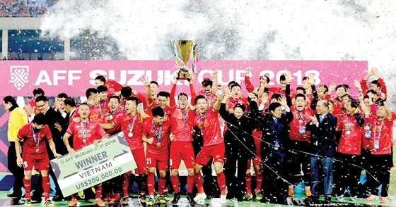 Vietnamese football team at AFF Suzuki Cup 2018 (Photo: sggp)