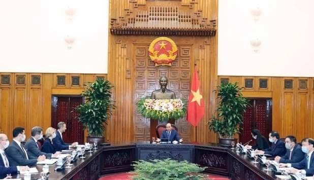 Prime Minister Nguyen Xuan Phuc speaks at the reception (Photo: VNA)