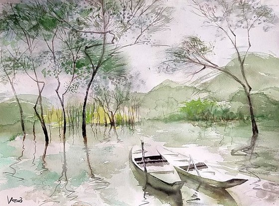Painting exhibition of sacred land of Con Dao presented in HCMC ảnh 12 Painting exhibition of sacred land of Con Dao presented in HCMC ảnh 12