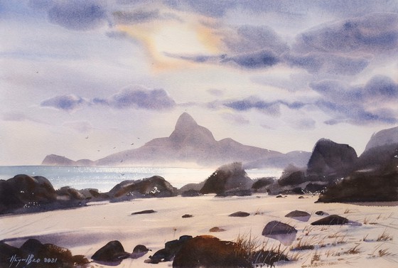 Painting exhibition of sacred land of Con Dao presented in HCMC ảnh 8 Painting exhibition of sacred land of Con Dao presented in HCMC ảnh 8