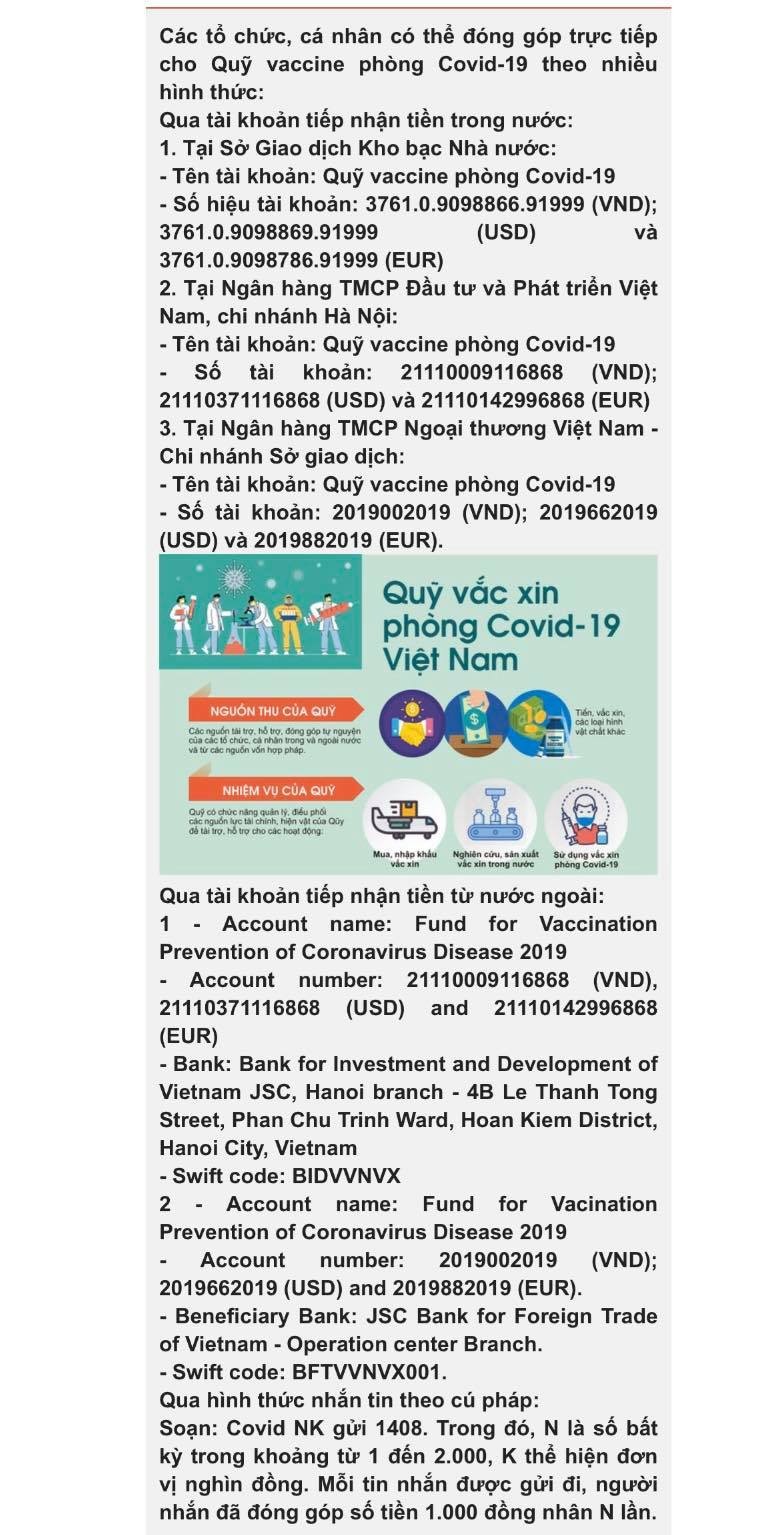 National COVID-19 vaccine fund launched ảnh 6 National COVID-19 vaccine fund launched ảnh 6