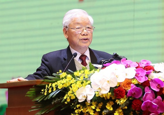 Party General Secretary Nguyen Phu Trong speaks at the event. (Photo: SGGP)