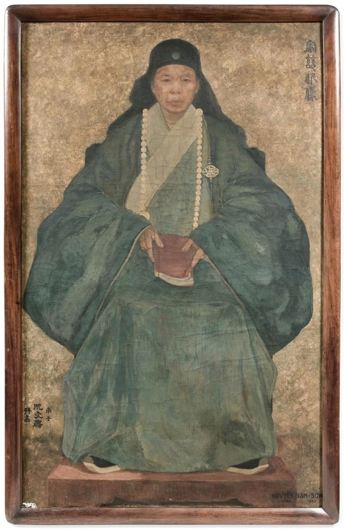 The oil painting "Portrait of my mother” by the late veteran painter Nguyen Nam Son The oil painting "Portrait of my mother” by the late veteran painter Nguyen Nam Son