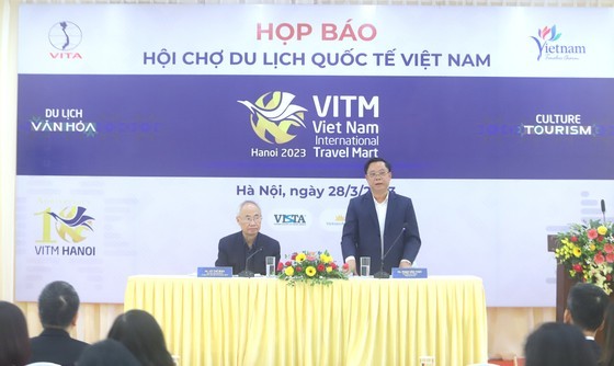 At the press conference of Vietnam International Travel Mart (VITM) 2023 which is held in Hanoi on March 28 (Photo: SGGP)
