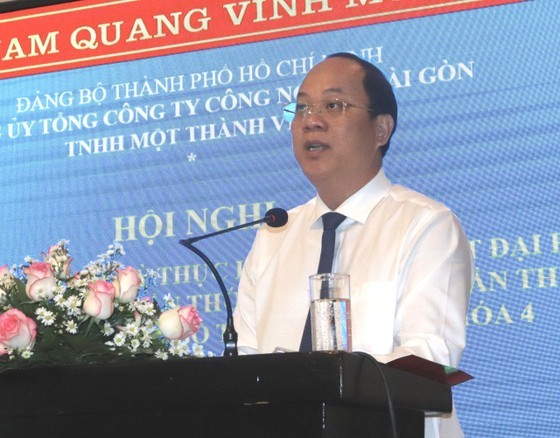 Vice Secretary of the Party Committee of the city Nguyen Ho Hai speaks at the 12th Congress of the Party Committee of Sai Gon Industry Corporation for the 4th tenure in the 2020-2025 period on June 29. (Photo: SGGP) Vice Secretary of the Party Committee of the city Nguyen Ho Hai speaks at the 12th Congress of the Party Committee of Sai Gon Industry Corporation for the 4th tenure in the 2020-2025 period on June 29. (Photo: SGGP)