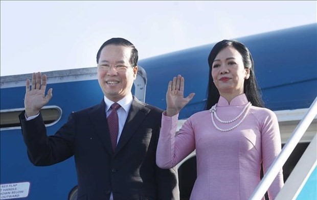 President Vo Van Thuong and his spouse leave Hanoi on July 23 morning for an official visit to Austria, a State visit to Italy and a visit to the Vatican. (Photo: VNA)