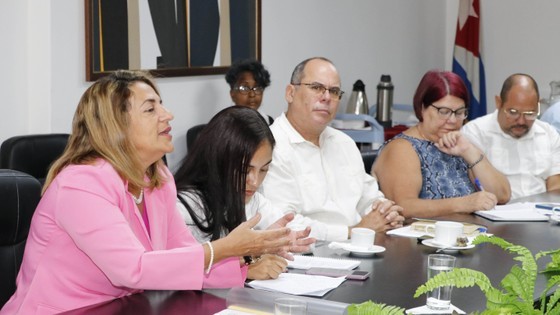 Cuban Deputy Minister of Health Tania Margarita Cruz Hernandez speaks at the event. (Photo: SGGP)