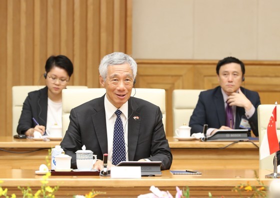 Singaporean PM Lee Hsien Loong at the meeting (Photo: SGGP)