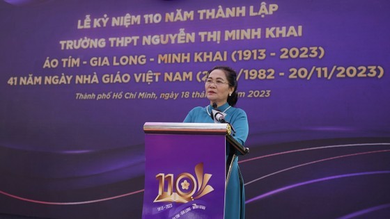 Chairwoman of the HCMC People’s Council Nguyen Thi Le speaks at the ceremony. (Photo: SGGP) Chairwoman of the HCMC People’s Council Nguyen Thi Le speaks at the ceremony. (Photo: SGGP)