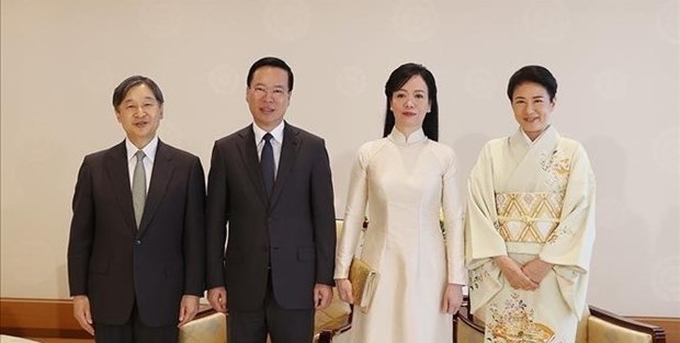 President Vo Van Thuong, Emperor Naruhito and their spouses (Photo: VNA)