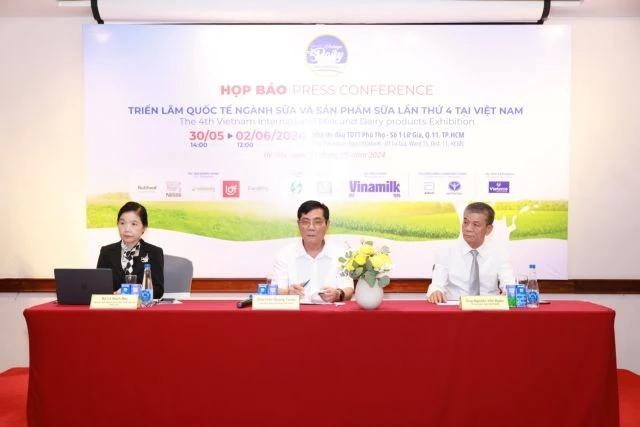 The press conference to introduce Vietnam Dairy 2024 in Hanoi late last week. (Photo: VNA) dairy-8280.jpg.webp
