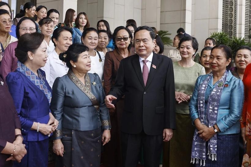 National Assembly Chairman Tran Thanh Man welcomes Lao and Cambodian women and female entrepreneurs (Photo: VNA) tran-thanh-man-1-889.jpg.webp