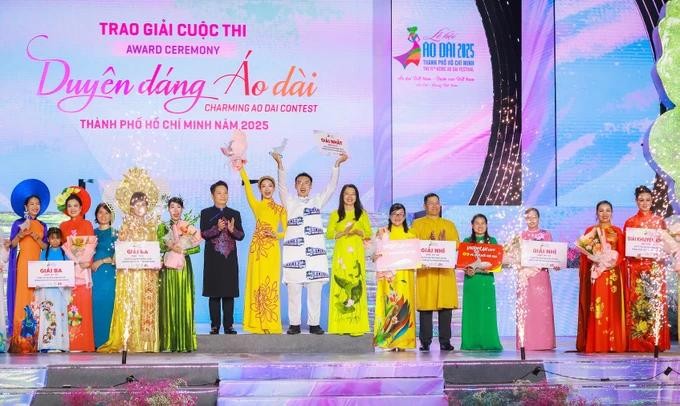 Winners of the Charming Ao Dai Contest (Photo: SGGP) aodai.jpg