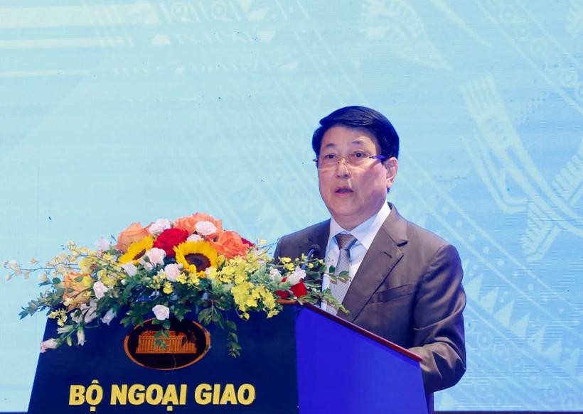State President Luong Cuong speaks at the international seminar in Hanoi on April 23.(Photo: VNA) luong-cuong.jpg