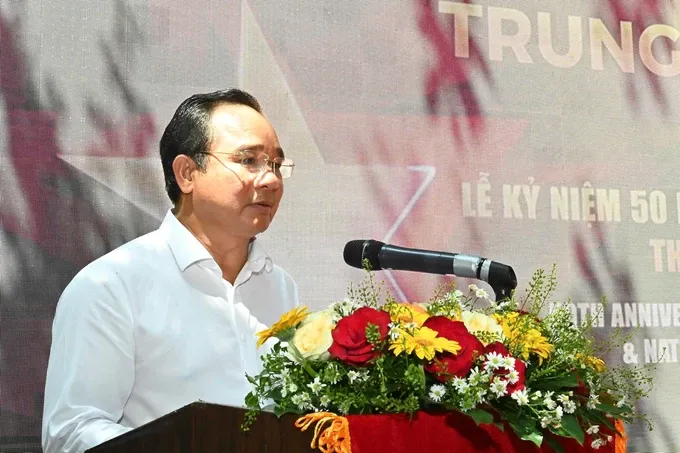 Chairman of the Ho Chi Minh City People's Committee Nguyen Van Duoc speaks at the event. (Photo: SGGP) z6546299660983-f42a0010f471f300f6279b77108f2fc4-9760-1182.jpg