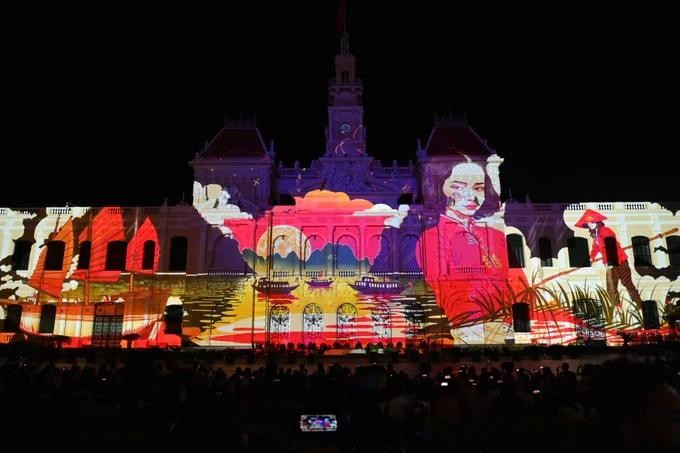 The 3D mapping perfromance by the AC3 Studio from France (Photo: SGGP) 3d6.jpg