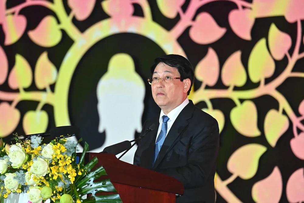 State President Luong Cuong speaks at the opening ceremony of the UN Day of Vesak Celebration 2025. (Photo: SGGP) img-3051-2914-1104.jpeg